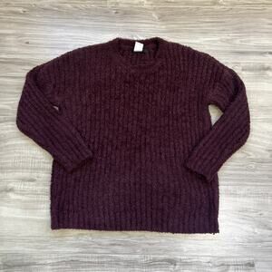One tuff Babe Thick Fuzzy Knit Purple Sweater Size M